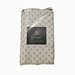 Ralph Lauren Pillowcases American Summer Anchor Standard Pair Navy & Red